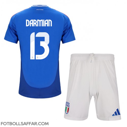 Italien Matteo Darmian #13 Hemmadräkt Barn EM 2024 Kortärmad (+ Korta byxor)